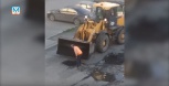 Укладка асфальта в лужу 
